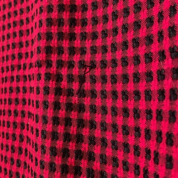 Vintage Requirements red checkered button from blazer with shoulder pads - Picture 8 of 8